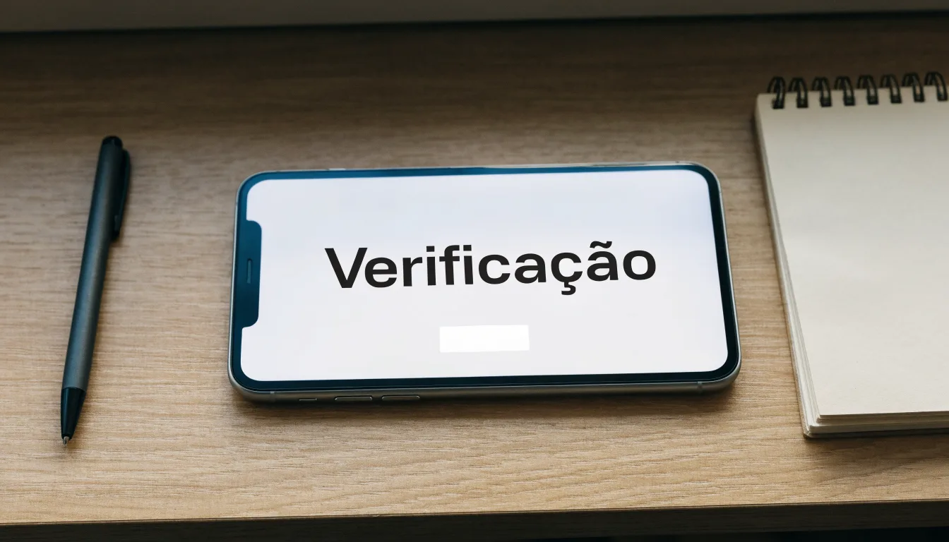 Uma folha de licença em papel com um selo vermelho, pousada numa secretária de madeira ao lado de uma caneta